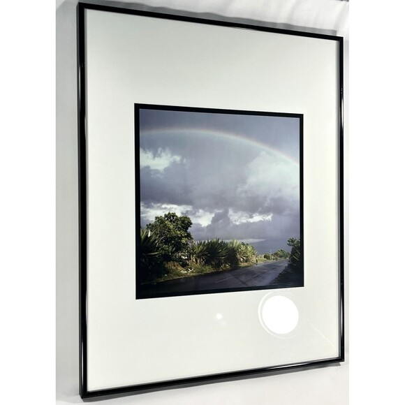 20"x16" Rainbow in the Clouds Framed Matted Wall Art Signed by Artist - Picture 2 of 10